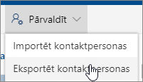 Rīkjoslā atlasiet Pārvaldīt un pēc tam — Eksportēt kontaktpersonas