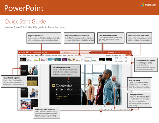 PowerPoint 2016 īsā lietošanas pamācība (Windows)