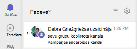 Teams — ārējais kanāls ir kopīgots ar jūsu grupas darbību plūsmu