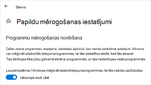 Papildu mērogošanas iestatījumu lietošana Windows aizmiglošanas samazināšanai