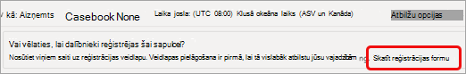 Atlasiet Skatīt reģistrācijas formu