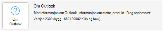 Velg Om Outlook-boksen.