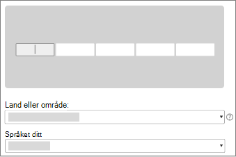 Viser boksene der du skriver inn produktnøkkelen.