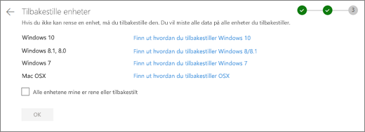 Skjermbilde av Skjermen Rest-enheter på OneDrive-nettstedet