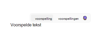 Tekstvoorspelling in Outlook geactiveerd in Windows 11.