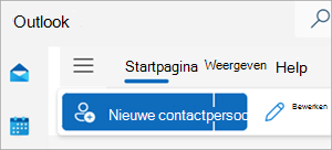 Schermopname van nieuwe contactpersoon op het lint