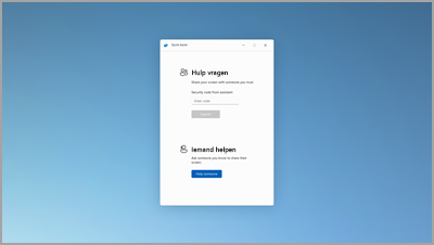 Gebruik Quick Assist om hulp te krijgen
