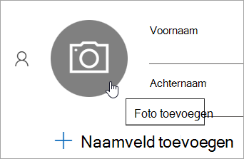 Schermopname van de optie voor het toevoegen van een foto voor een contactpersoon