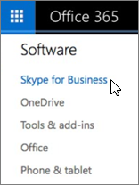 Office 365-softwarelijst met Skype voor Bedrijven