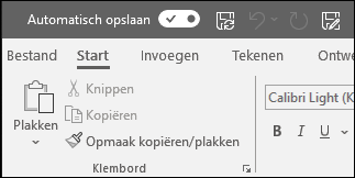 De wisselknop voor automatisch opslaan in Office