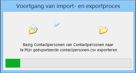 Een afbeelding van het voortgangsvak voor exporteren.