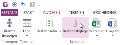 Een bestand in de notities invoegen als bijlage