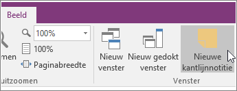 Schermafbeelding van de knop Nieuwe kantlijnnotitie in OneNote 2016.