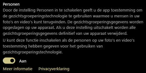 Toont de aan/uit-wisselknop voor de instelling Personen.