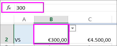 Een getalwaarde weergeven in de functiebalk