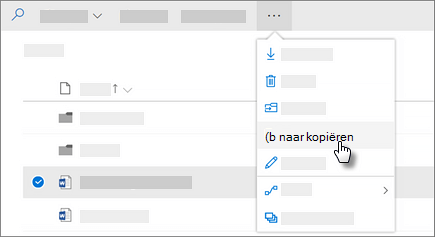 Schermafbeelding van de opdracht Kopiëren in OneDrive voor Bedrijven