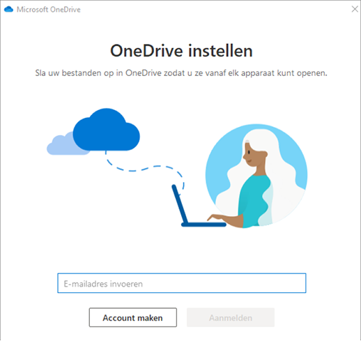 Screenshot of the first screen of OneDrive Setup