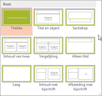 Dia-indelingen in PowerPoint