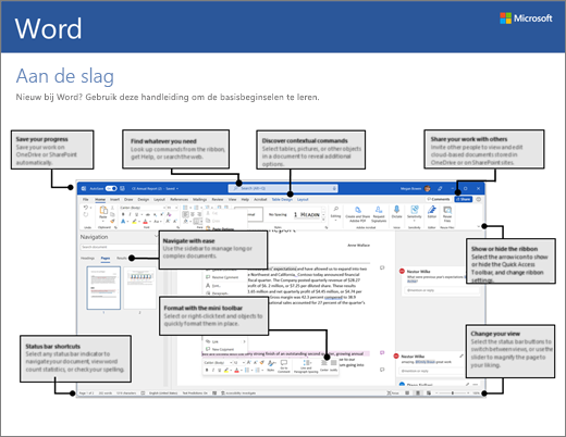 Snel starten-handleiding voor Word 2016 (Windows)