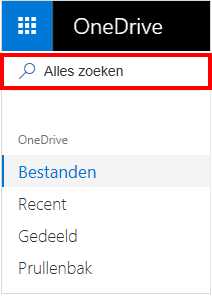 Alles doorzoeken selectie in OneDrive