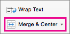 Selecteer op het tabblad Start de optie Samenvoegen en centreren.