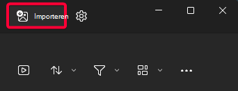 Waar vindt u het pictogram Importeren in de app Foto's.