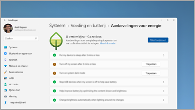 Bekijk de nieuwe energie-efficiënte instellingen