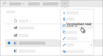 Schermopname van de opdracht Verplaatsen naar in OneDrive voor Bedrijven