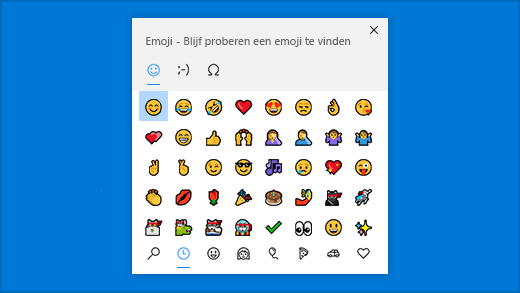 Snelmenu voor emoji