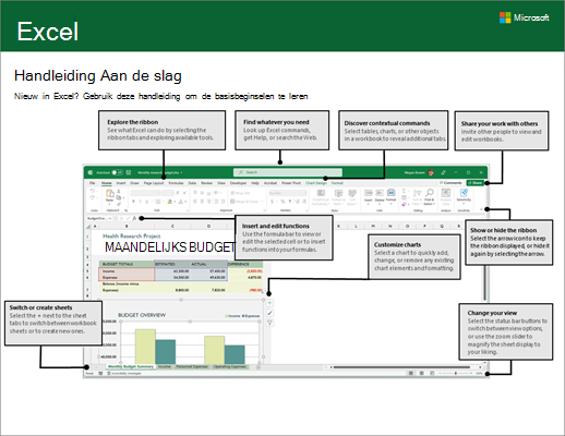 Snel starten-handleiding voor Excel 2016 (Windows)