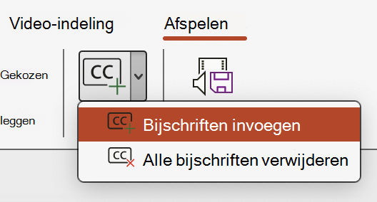 Ondertitels invoegen voor een video in PowerPoint.