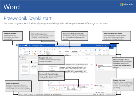 Przewodnik Szybki start dla programu Word 2016 (Windows)