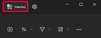 Gdzie znaleźć ikonę Importuj w aplikacji Zdjęcia.