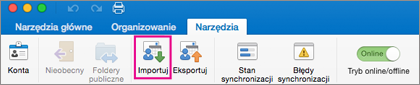 Na karcie Narzędzia kliknij pozycję Importuj.