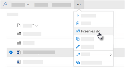 Zrzut ekranu przedstawiający polecenie Przenieś do w OneDrive dla Firm