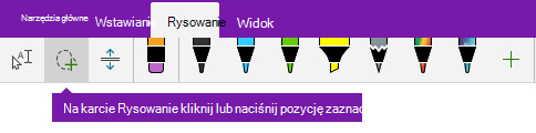 Przycisk Zaznaczenie lassem na karcie Rysowanie