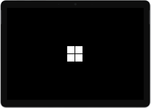 Czarny ekran z logo systemu Windows na środku.