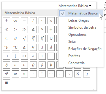 Símbolos matemáticos básicos