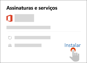 Mostra o link Instalar na página Serviços e assinaturas