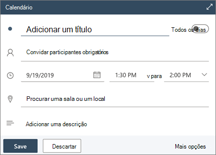 Composição rápida em Outlook na Web