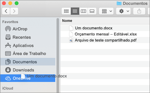 Janela do Mac Finder mostrando o recurso de arrastar e soltar para mover arquivos