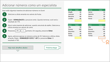 Faça um tour do Excel