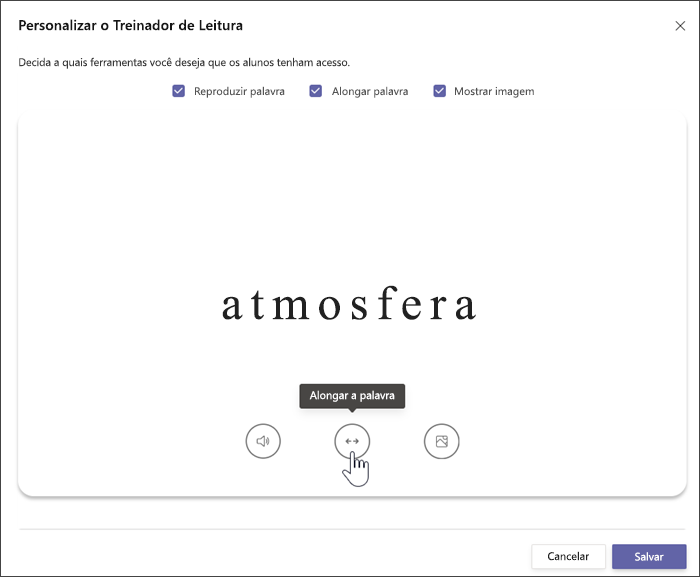 Painel lateral da criação da tarefa de Progresso da Leitura, mostrando o Treinador de Leitura com o padrão ativado