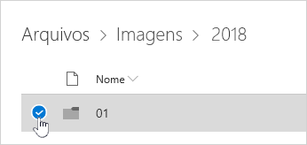 Selecionando uma pasta do OneDrive