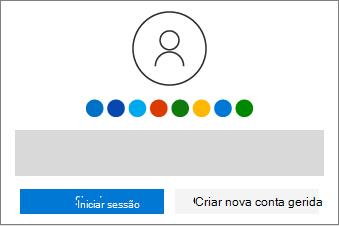 Mostra os botões para iniciar sessão ou criar uma nova conta.