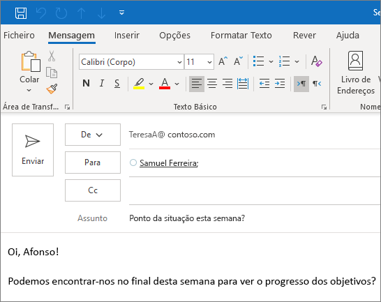 Criar e enviar um e-mail