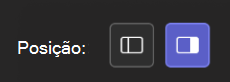 Imagem a mostrar os botões de posição na parte superior do ecrã da reunião.
