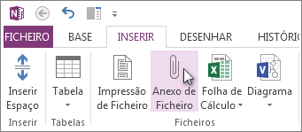 Insira um ficheiro nas suas notas como um anexo