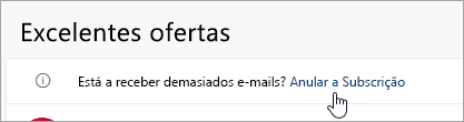 Uma captura de ecrã do botão Anular subscrição