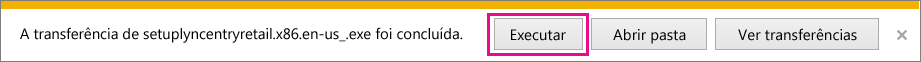 Escolha Executar para iniciar o assistente de configuração.